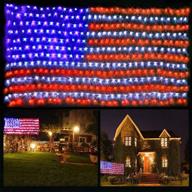 (2021 new) funiao american flag lights - waterproof led usa flag net lights for christmas, patriot day, independence day логотип