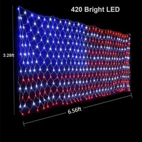 img 1 attached to (2021 New) FUNIAO American Flag Lights - Waterproof LED USA Flag Net Lights for Christmas, Patriot Day, Independence Day