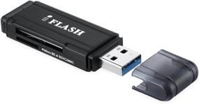 img 1 attached to 💨 Высокоскоростной [3 штуки] iFlash USB 3.0 с двумя слотами для карт памяти MicroSD - поддерживает SanDisk Kingston 256GB 128GB 64GB 32GB UHS-I Micro SDXC SDHC, скорость Ultra/Extreme