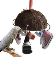 🐦 coco shell bird training toy: parrot cage hanging toy with mini sneaker ring chew toy for african grey, cockatoo, macaw logo