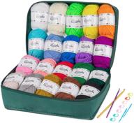 🍋 lemonfilter 20 x 30g assorted colors acrylic yarn skeins - bulk yarn kit with 1312 yards, 2 crochet hooks, 2 plastic knitting needle, and 8 markers logo