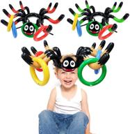 set of 3 giant spider witch hat ring toss inflatable halloween party games for kids and adults - indoor/outdoor carnival family entertainment, spider toys for halloween school party favors (includes 3 giant spiders and 12 rings) логотип