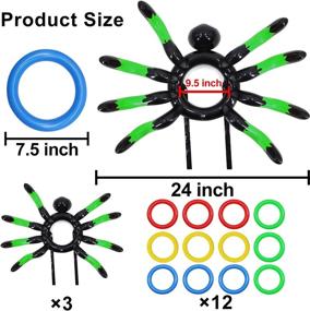 img 3 attached to Set of 3 Giant Spider Witch Hat Ring Toss Inflatable Halloween Party Games for Kids and Adults - Indoor/Outdoor Carnival Family Entertainment, Spider Toys for Halloween School Party Favors (Includes 3 Giant Spiders and 12 Rings)