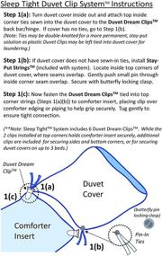 img 1 attached to 💤 Boottique New! Duvet Clips for Secure Bedding- Ultimate Sleep Tight System- Includes Duvet Insert Clips and Pin Ties (12-Pieces Secure up to 3 Duvets/Beds) Made in USA