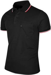 img 4 attached to 👕 BCPOLO Athletic Sleeve Polo Shirt in Black | Men's Clothing and Shirts