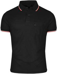 img 3 attached to 👕 BCPOLO Athletic Sleeve Polo Shirt in Black | Men's Clothing and Shirts