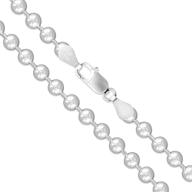 925 sterling silver bead ball link chain necklace - stylish dog tag army chain for pendants, pallini, fine jewelry - solid silver, available in various sizes (16-30 inches) logo