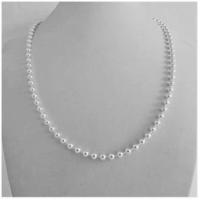 img 2 attached to 925 Sterling Silver Bead Ball Link Chain Necklace - Stylish Dog Tag Army Chain for Pendants, Pallini, Fine Jewelry - Solid Silver, Available in Various Sizes (16-30 Inches)