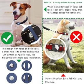 img 2 attached to 🔑 4 Pack BREAKIX Holder for Airtag - Silicone Pet Collar Case, Anti-Lost Cover with Loop Holder for Airtags 2021 - Perfect for Dog Collars & Backpack Bags - Black, Blue, Purple, Yellow