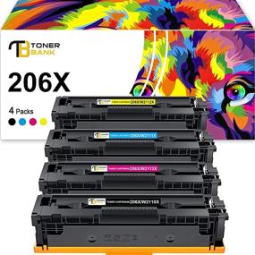 img 4 attached to 💯 High-Quality Toner Bank Compatible Cartridge Set for HP 206X 206A Printer (4-Pack, Black Cyan Yellow Magenta)