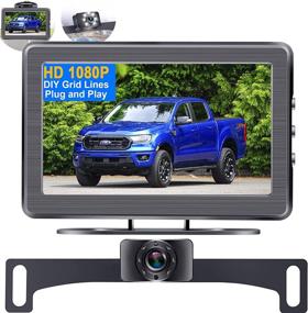 img 4 attached to 🚗 Enhanced Safety: DoHonest HD 1080P Back-Up Camera for Car Pickup Truck SUV Van - Night Vision with LCD Monitor for No Delay Front/Rear View - 2 Display Installation Ways - S01