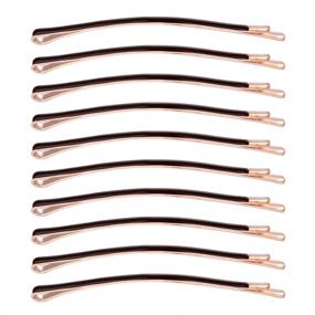 img 4 attached to 💇 Yishenyishi Set of 10 Large Curved Bobby Pins, Hair Clips (Brown)