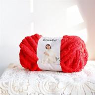 🧶 super soft chunky knit chenille yarn - jumbo giant diy for knitted blanket, cloth, hat, and home decor - red 0.55 lbs logo