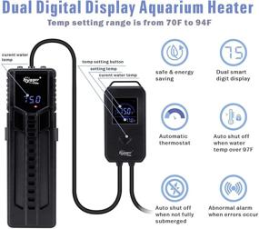 img 3 attached to 🐠 Hygger 500W 800W Titanium Steel Aquarium Heater - Digital Submersible Heater for Marine and Fresh Water with Built-in Thermometer and LCD Display Thermostat Controller