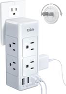 🔌 white power strip with rotating plug - eygde multi outlet extender, 6 socket splitter and 4 usb ports, surge protector (1700j) - ideal for travel and office use логотип