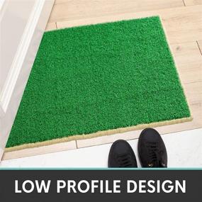 img 3 attached to 🚪 XLX TURF Front Door Mat Outdoor: Waterproof, Dirt Trapper Shoe Scraper, Draining Hole - 17x29 Inch, Green