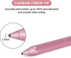 img 3 attached to Fine Point Active Stylus Digital Pen for Touch Screens | Compatible with iPhone, iPad, and Tablets | Handwriting and Drawing | White + Pink