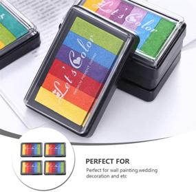 img 1 attached to 🌈 TENDYCOCO Rainbow Finger Ink Pads: Vibrant DIY Craft Ink Pad Set for Scrapbooking & Painting - Includes 4 Colorful Stamps Pads