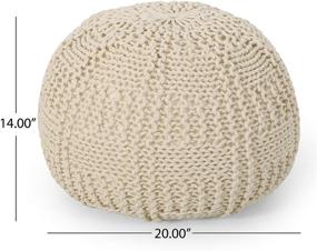 img 3 attached to Ivory Christopher Knight Home Hortense Pouf