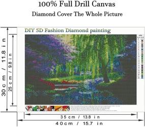 img 3 attached to Россыпь стразовые вышивки Картины Тропический лес 11 8X15 8