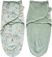 👶 zigjoy swaddle blanket baby adjustable 2 pack | удобное хлопковое спальное одеяло для новорожденных | безопасное и мягкое одеяло-пеленка для младенцев | мальчик девочка 0-3 месяца | зеленый логотип