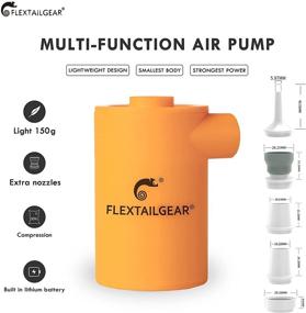 img 3 attached to 🔋 FLEXTAILGEAR MAX Pump 2020 Portable Air Pump – Rechargeable with 3600mAH Battery, Quick Inflate/Deflate for Air Mattress, Pool Toys, Floats, Swimming Ring, Air Bed, and Vacuum Storage Bags