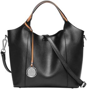 img 4 attached to Leather Handbags Shoulder Satchel Designer Women's Handbags & Wallets in Totes