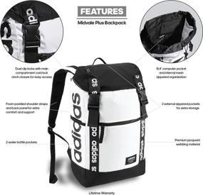 img 3 attached to 🎒 Stylish Adidas Midvale Backpack in Classic White and Black Design