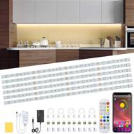 🌈 10ft waterproof rgb led strip lights kit with app and remote control - under cabinet led lighting for kitchen, cupboard, shelf, tv back, showcase - dimmer, timing, flexible color 5050 led night light bar логотип