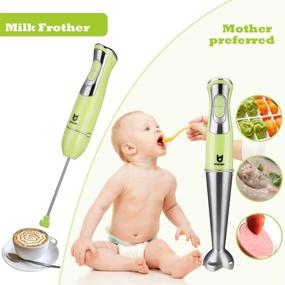 img 1 attached to 🥄 Utalent Immersion Hand Blender - 5-in-1, 8-Speed Stick Blender with 500ml Food Grinder, BPA-Free, 600ml Container, Milk Frother, Egg Whisk - Ideal for Puree Infant Food, Smoothies, Sauces, Soups - Green