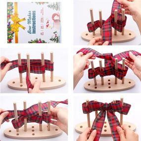 img 2 attached to 🎀 Yholin Ribbon Bow Maker: Create Stunning Plaid Wired Edge Bows with 5 Styles of Ribbon - Perfect for Satin Wreaths, Christmas Decor, Hair Accessories, and Gifts