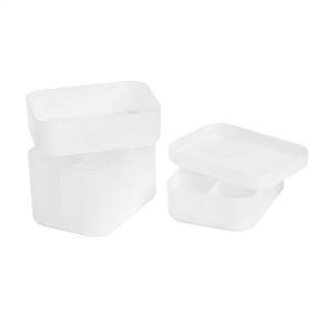 img 3 attached to 🗄️ Efficient Desk Drawer Organization: Amazon Basics Stackable Set, Frosted - 4 Pack