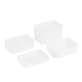 img 2 attached to 🗄️ Efficient Desk Drawer Organization: Amazon Basics Stackable Set, Frosted - 4 Pack