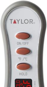 img 2 attached to Gray Digital Instant Read Meat Food Thermometer by Taylor Precision Products - LED Display Ideal for BBQ, Grill, Kitchen Cooking