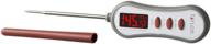 gray digital instant read meat food thermometer by taylor precision products - led display ideal for bbq, grill, kitchen cooking logo