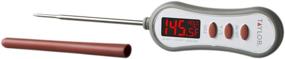 img 4 attached to Gray Digital Instant Read Meat Food Thermometer by Taylor Precision Products - LED Display Ideal for BBQ, Grill, Kitchen Cooking