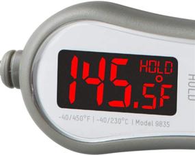 img 1 attached to Gray Digital Instant Read Meat Food Thermometer by Taylor Precision Products - LED Display Ideal for BBQ, Grill, Kitchen Cooking