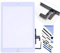 📱 touch screen digitizer for 2017 ipad 9.7 (a1822, a1823) - front glass replacement + home button &amp; tool repair kit - lcd not included + preinstalled adhesive - white logo