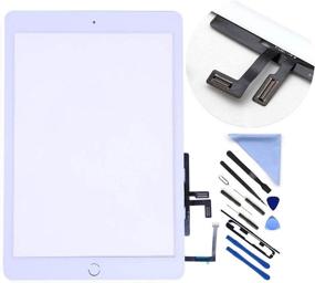 img 4 attached to 📱 Touch Screen Digitizer for 2017 iPad 9.7 (A1822, A1823) - Front Glass Replacement + Home Button &amp; Tool Repair Kit - LCD Not Included + PreInstalled Adhesive - White