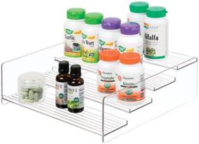 img 4 attached to Efficient 4-Level mDesign Plastic Bathroom Storage Organizer for Cabinets, Vanities, and Countertops - Clear