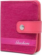 skechers womens blocking bifold accessory bi fold women's handbags & wallets logo