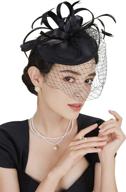 🎩 фасцинатор-шляпа для чаепития с фатой | головная повязка pillbox fascinators для kentucky derby для коктейля от babeyond логотип