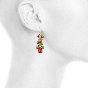 img 2 attached to Lux Accessories Multicolor Christmas Earrings