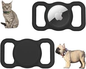 img 2 attached to 🐶 Apple AirTag Dog Collar Holder (2 Pack) - FindMyPet GPS Tracker for Dogs & Cats | Premium Silicone Protective Case