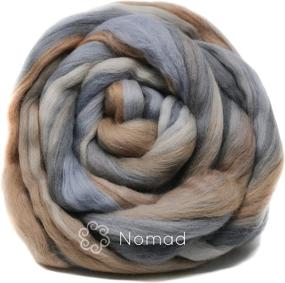 img 2 attached to 🧶 Premium Superfine Merino Fiber for Spinning & Felting. Luxuriously Soft Combed Top Color Blend. Nomad