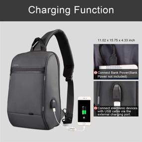 img 3 attached to 🎒 Waterproof Laptop Sling Bag with USB Charging Port | Crossbody Messenger Bag for Travel, Hiking | Anti-Theft & Stylish | Suitable for Men and Women | VGOAL 13.3-Inch Ipad Cross Bag