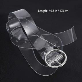 img 1 attached to FENICAL Transparent Round Buckle Belt: Stylish Women's Resin Plastic Jeans Accessory