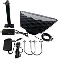 monoprice hd6 indoor/outdoor active hdtv antenna, 50-mile range, black - high definition video antenna (115953) logo