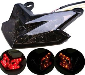 img 3 attached to 🏍️ Black Motorcycle Tail Light with Integrated Running Brake Stop Light, Turn Signals Lamp, and License Plate Bracket for Harley Honda Yamaha Suzuki Kawasaki