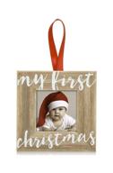 pearhead baby's first christmas wooden picture frame ornament: capturing cherished memories with rustic charm logo